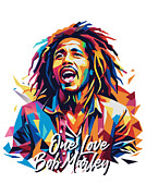 Bob Marley Portrait WPAP Pop Art #2 Digital Art by Vector Artnesia