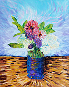 Bouquet of Flowers II Original Oil Painting Painting by Michel Cruz-Garcia