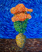 Bouquet of Marigolds Painting by Michel Cruz-Garcia