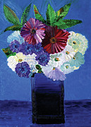 Bouquet of Red and White Flowers Painting by Michel Cruz-Garcia