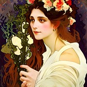 Bride with Long Hair Digital Art by Annalisa Rivera-Franz