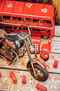 British bikes, buses, booths and buttons Painting by Jorgo Photography