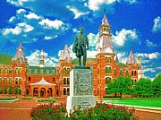 Burleson Quadrangle of the Baylor University in Waco, Texas - pencil sketch Digital Art by Nicko Prints