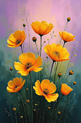 Buttercups Wall Art Floral Oil Painting Digital Art by Nature Oil Painting
