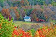 Cades Cove Methodist Church Autumn Photograph by Douglas Wielfaert