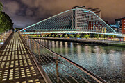Calatrava Bridge lit at night Photograph by Steven Dos Remedios