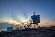 California Lifeguard Tower during the Blue Hour Photograph by Matthew DeGrushe