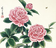 Pink Camellias I Painting by Ren Yu
