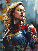 Captain Marvel Painting by Land of Dreams