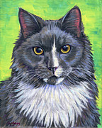 Cat Portrait - Lenny Painting by Rebecca Wang