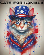Cats For Kamala Mixed Media by Dan Sproul