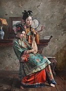 Chanting outside the chord Painting by Mingyue Wang