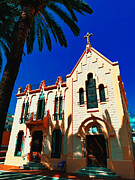 Charming Church with Palm Tree and Blue Sky in Sitges Spain Photograph by Travel Essayist