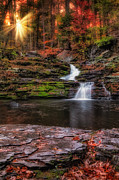 Childs Park Autumn Falls Photograph by Susan Candelario