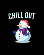 Chill Out Snowman Digital Art by Flippin Sweet Gear
