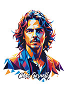 Chris Cornell #2 in WPAP Pop Art Digital Art by Vector Artnesia