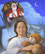 Christmas - Dreaming Of Santa Claus Painting by Michael Garland