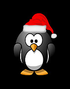 Christmas Santa Penguin Digital Art by Flippin Sweet Gear