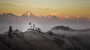 Church of St. Primoz and Felicijan at Sunset Photograph by Charnwood Photography Fine Art