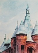 Church Street Turrets Painting by Amanda Amend