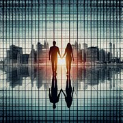 City of Two Digital Art by Deb Beausoleil