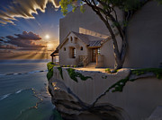 Cliff Shore House Digital Art by Eris and AI