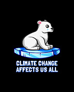 Climate Change Affects Us All Crying Polar Bear Digital Art by Flippin Sweet Gear