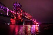 Clinton Presidential Park Bridge at Night Photograph by Owen Weber