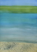 Color Field Hawai'i Salt and Pepper Beach Painting by Elizabeth Reich