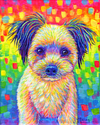 Cute Rainbow Dog Painting by Rebecca Wang