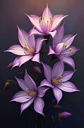 Columbine Wall Art Floral Oil Painting Digital Art by Nature Oil Painting