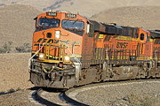 Comin' 'Round the Bend -- BNSF ES44C4 Locomotives in The Tehahapi Mountains, California Photograph by Darin Volpe