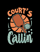 Courts Callin Pickleball Retro Digital Art by Flippin Sweet Gear