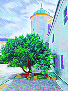 Courtyard In Dresden Painting by Rod Whyte