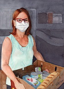 COVID19 Volunteer #3 Painting by Vicki B Littell