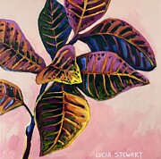 Croton Plant 2/3 Painting by Lucia Stewart