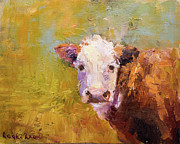 Curious Calf Painting by Radha Rao