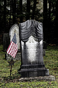 Curtains -- Old Grave in Union Cemetery, Southport, Maine Photograph by Darin Volpe