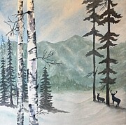 Deer Resting Painting by Judy Strickland