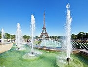 Eiffel tower and trocadero fountains in summer, Paris, France Photograph by Neale And Judith Clark