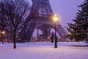 Eiffel Tower Snow Photograph by Serge Ramelli