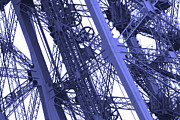 Eiffel Tower Workings - Blue Photograph by Ron Berezuk
