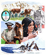 Emblems Of Argentina Painting by Mel Crawford