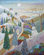 Enlighten By The Moon Painting by Angeles M Pomata