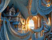 Fae Magic-Users Guild Headquarters Digital Art by Eris And AI