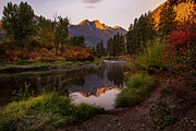 Fall Sunrise along the Icicle River Photograph by Mary Jo Allen