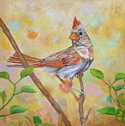 Female Cardinal Portrait Painting by Angeles M Pomata