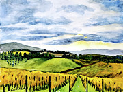Fields of Tuscany Painting by Eileen Kelly