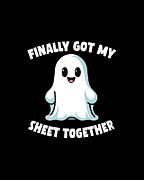 Finally Got My Sheet Together Boo Ghost Halloween Digital Art by Flippin Sweet Gear