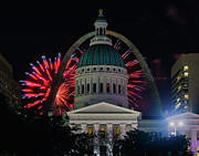 Fireworks - Old Courthouse, St. Louis, Missouri Photograph by Robert Niemeier
